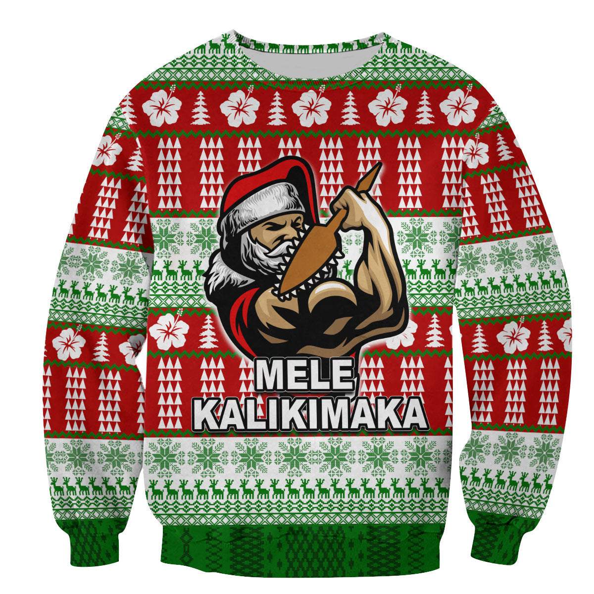 Hawaiian Santa Claus Warrior Sweatshirt Christmas