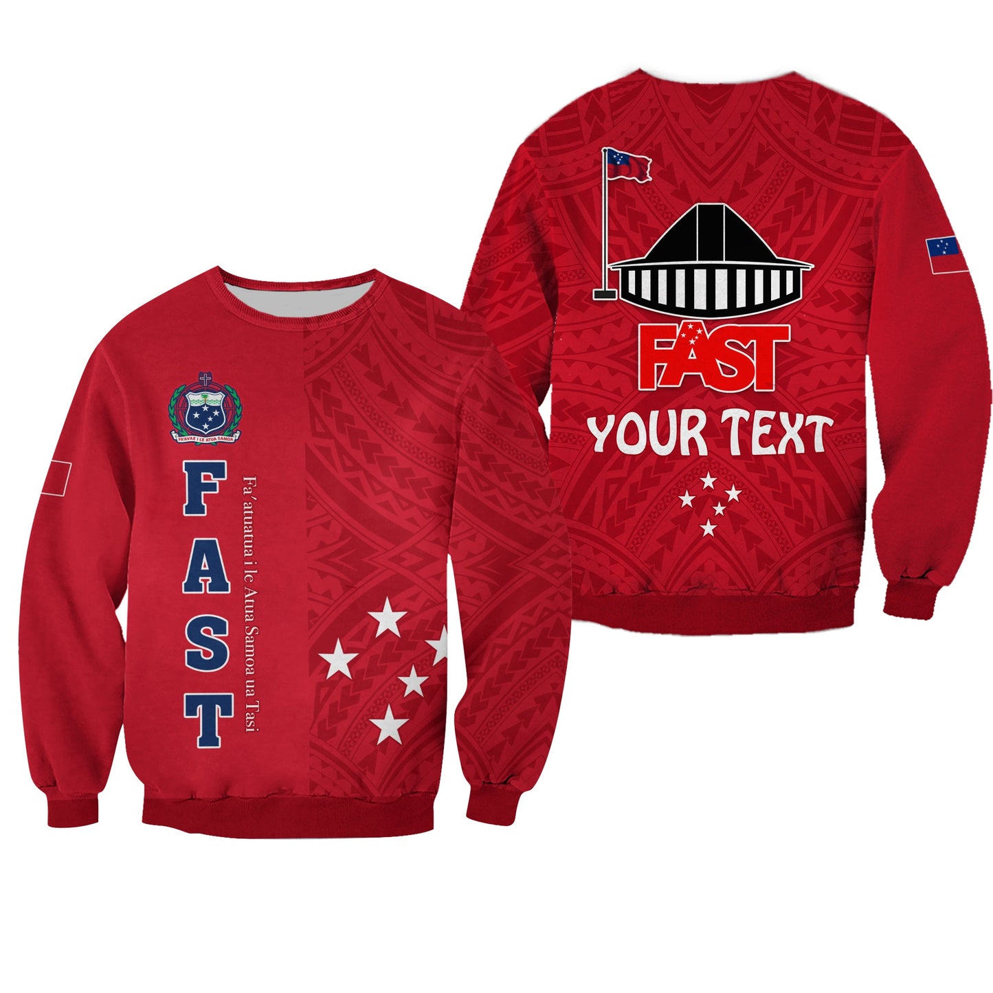 Custom Personalised F.A.S.T Samoa Sweatshirt We Ready Polynesian Samoan