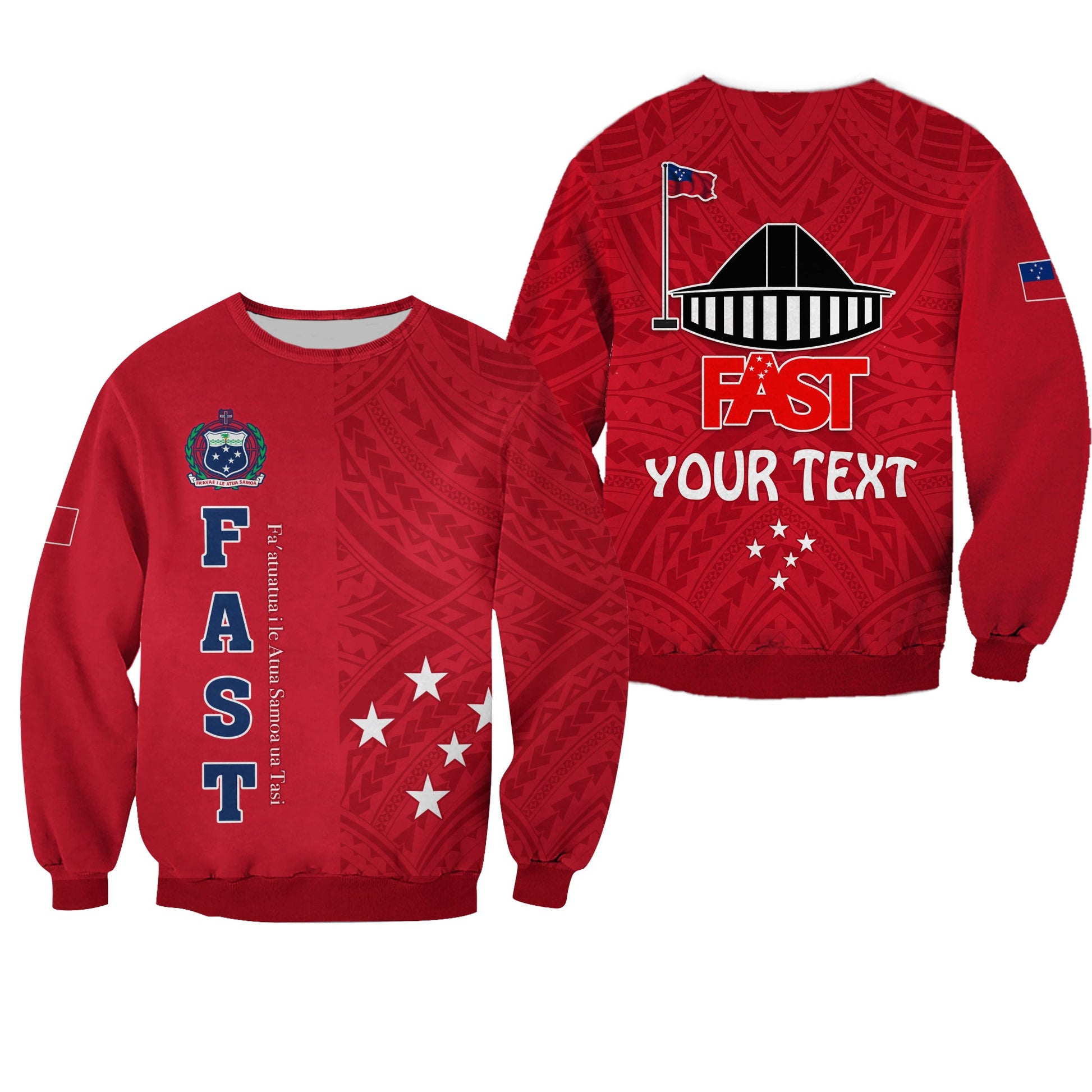 Custom Personalised F.A.S.T Samoa Sweatshirt We Ready Polynesian Samoan