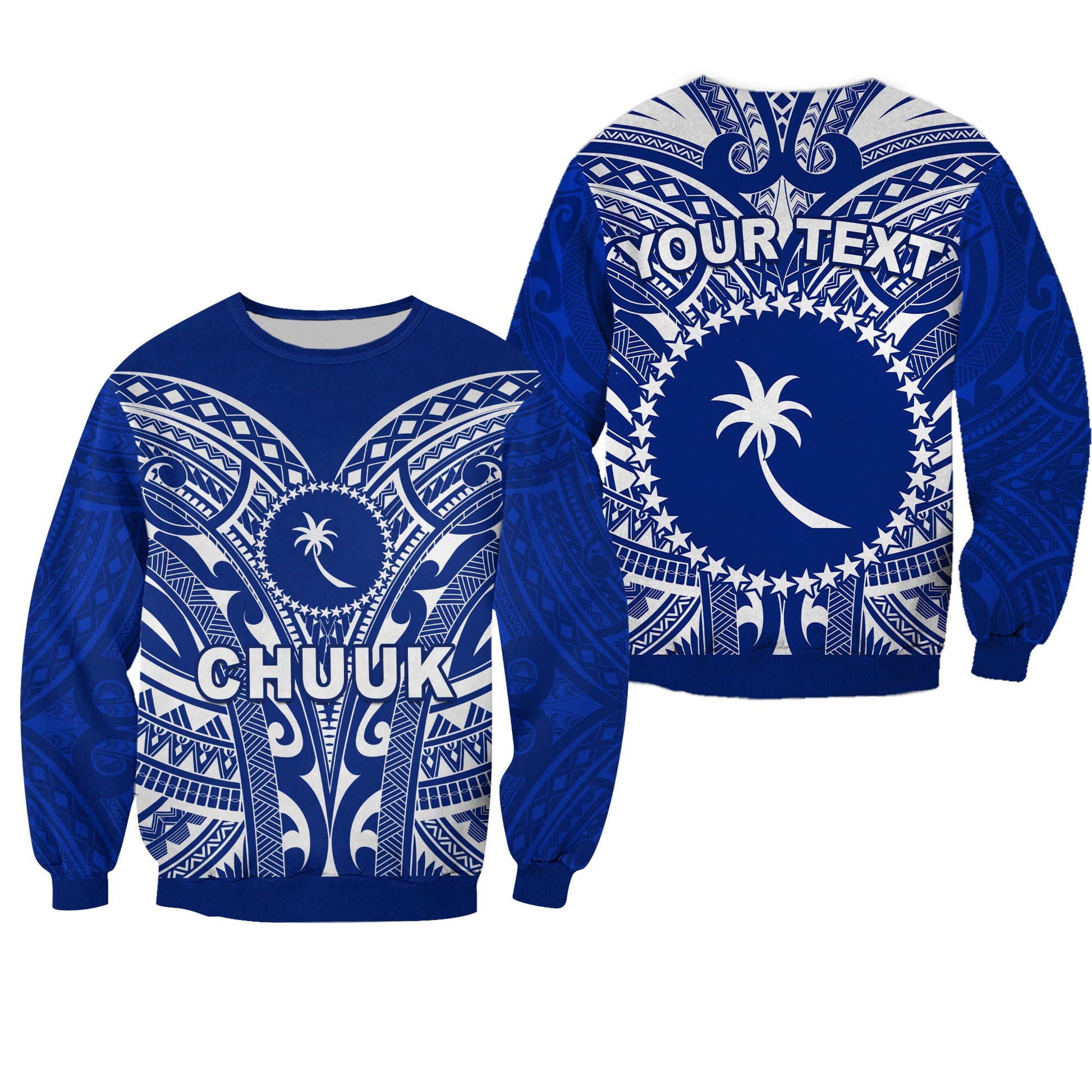 Custom Personalised Chuuk Sweatshirt Micronesia Simple Pattern