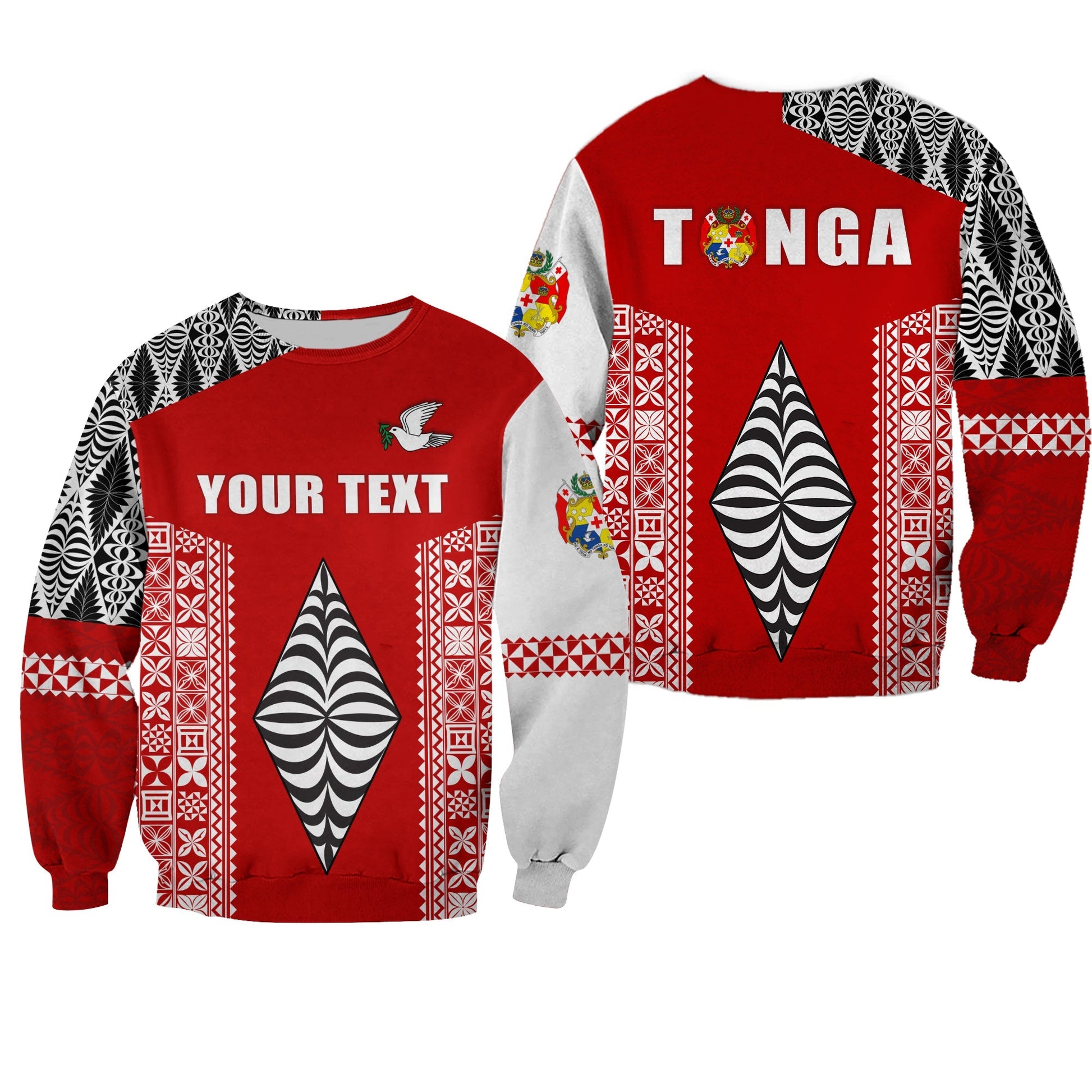 Custom Personalised Tonga Rugby Sweatshirt Mate Ma'a Tonga