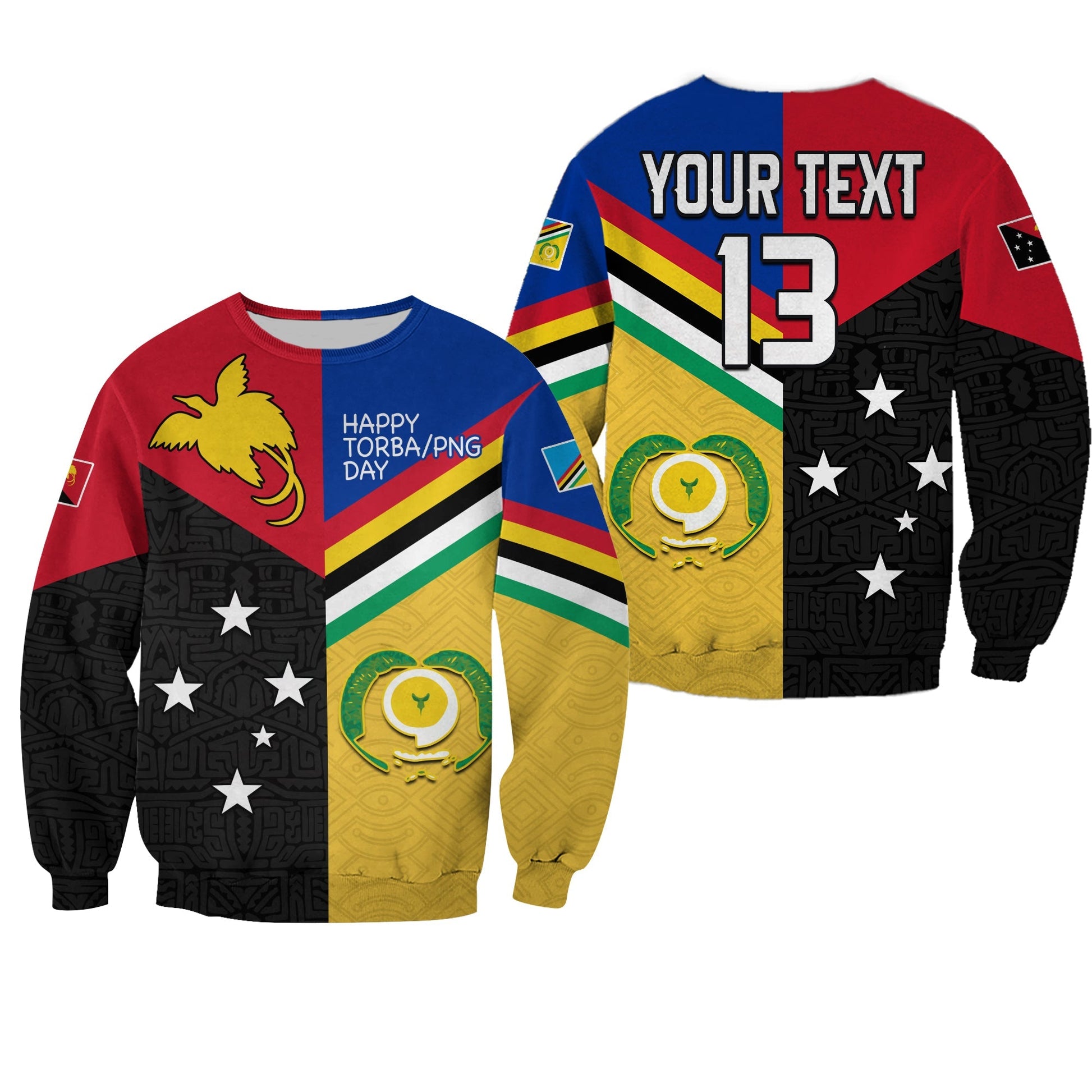 Custom Text and Number Torba PNG Day Sweatshirt 2022 Simple Polynesia