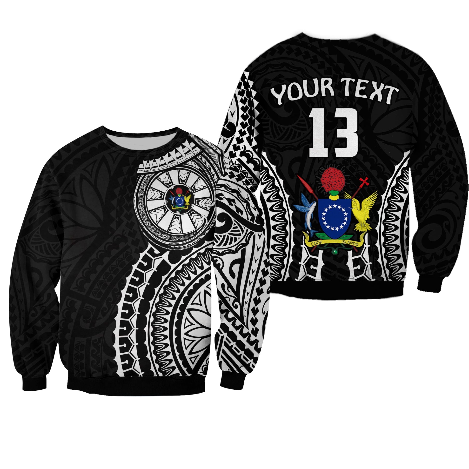 Custom Text and Number Cook Islands Sweatshirt Polynesian Cultural The Best For You