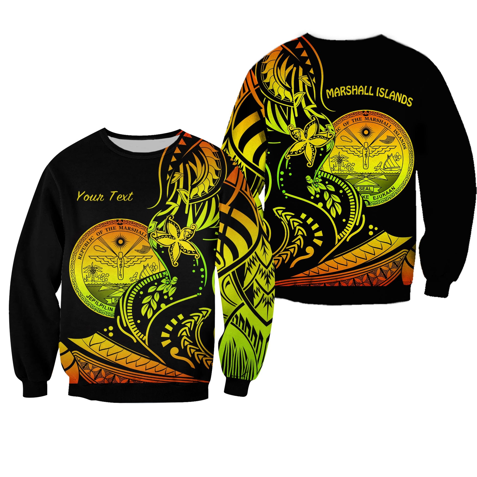 Custom Personalised Marshall Islands Sweatshirt Proud Seal Star Version Reggae