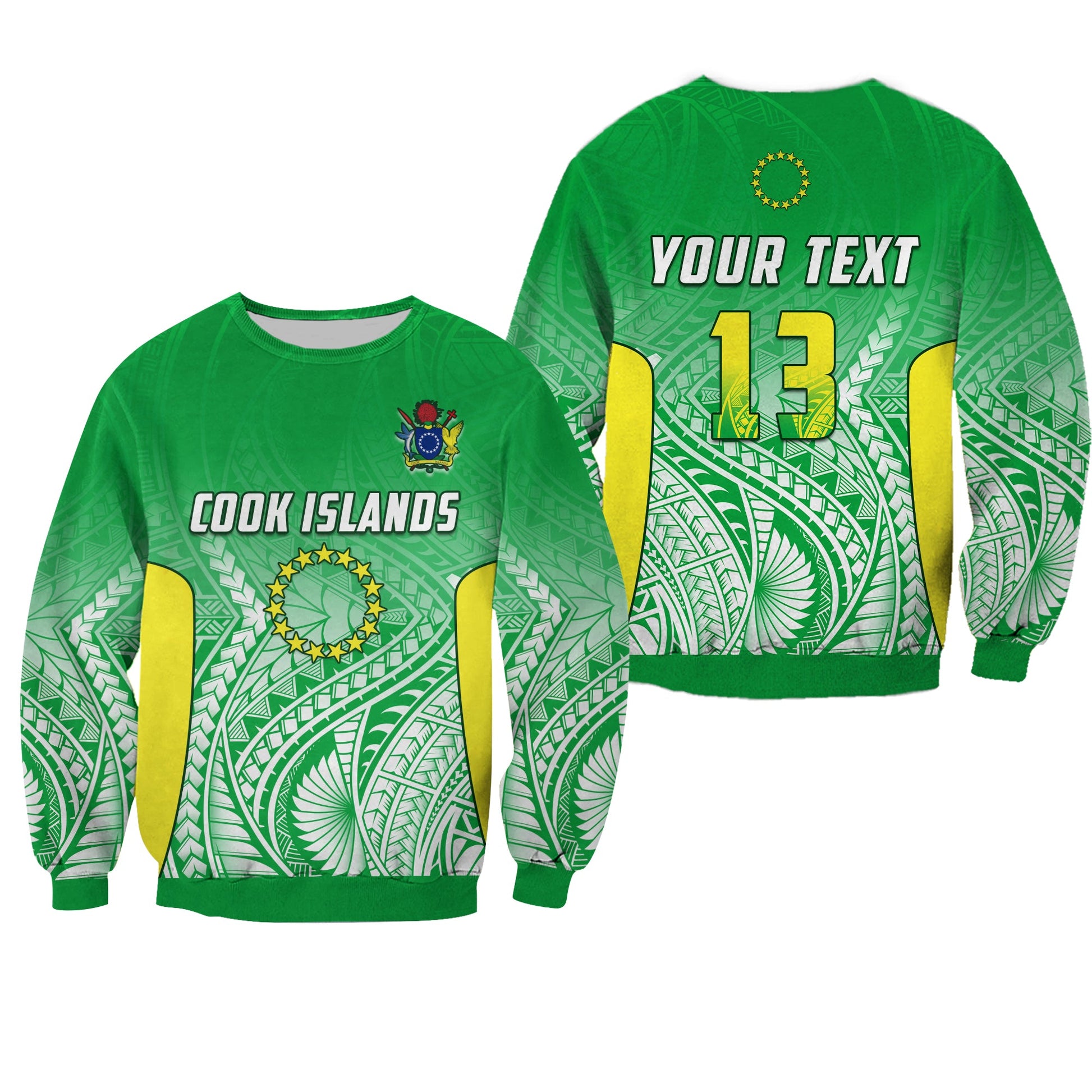 Custom Text and Number Cook Islands Sweatshirt Pattern Be Unique