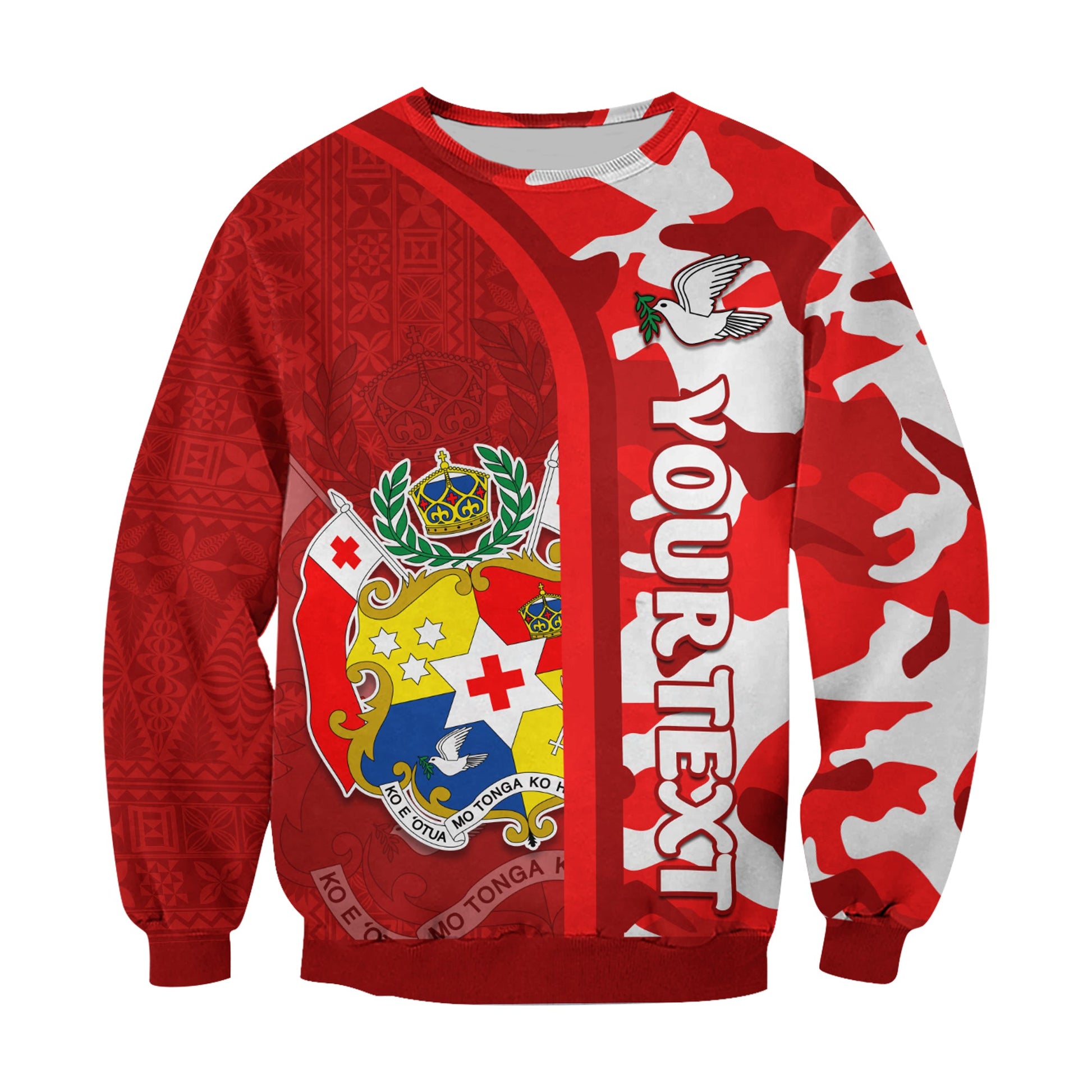 Custom Personalised Tonga Unique Sweatshirt Camouflage with Tongan Pattern