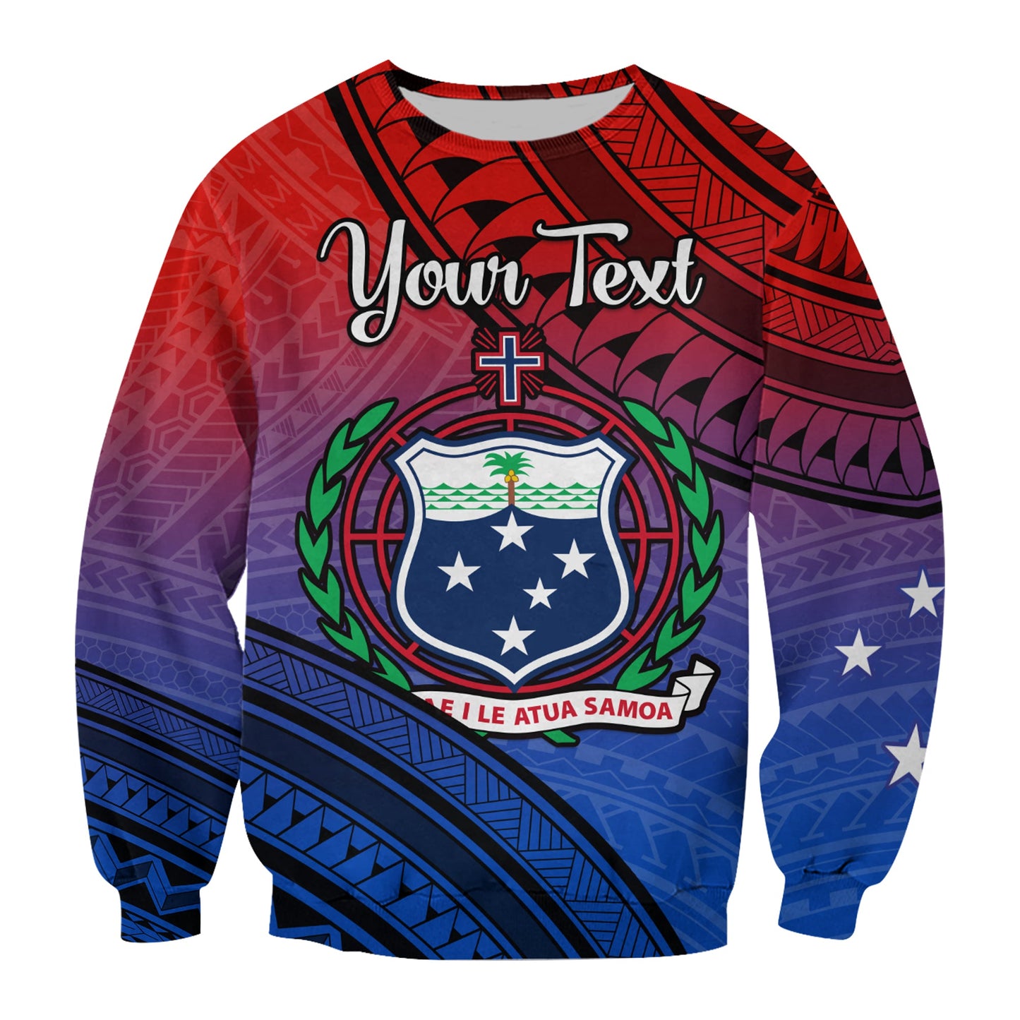 Custom Personalised Samoa Sweatshirt Shirt Style Gradient Sporty Original