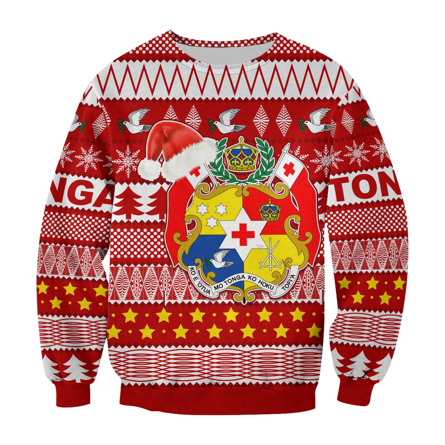 Tonga Kilisimasi Fiefia Sweatshirt Merry Christmas with Tongan Pattern