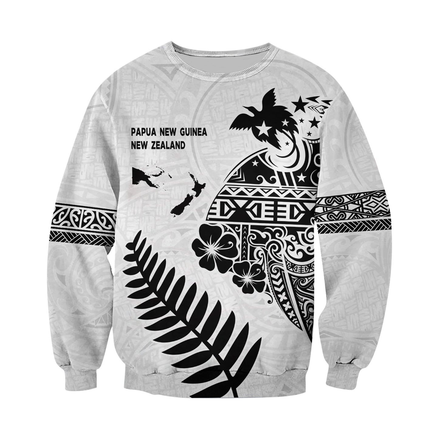 Papua New Guinea and New Zealand Sweatshirt White Maori Polynesian