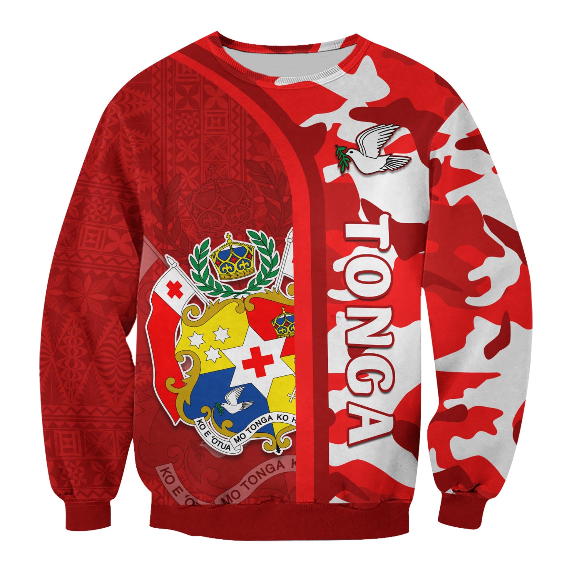 Tonga Unique Sweatshirt Camouflage with Tongan Pattern