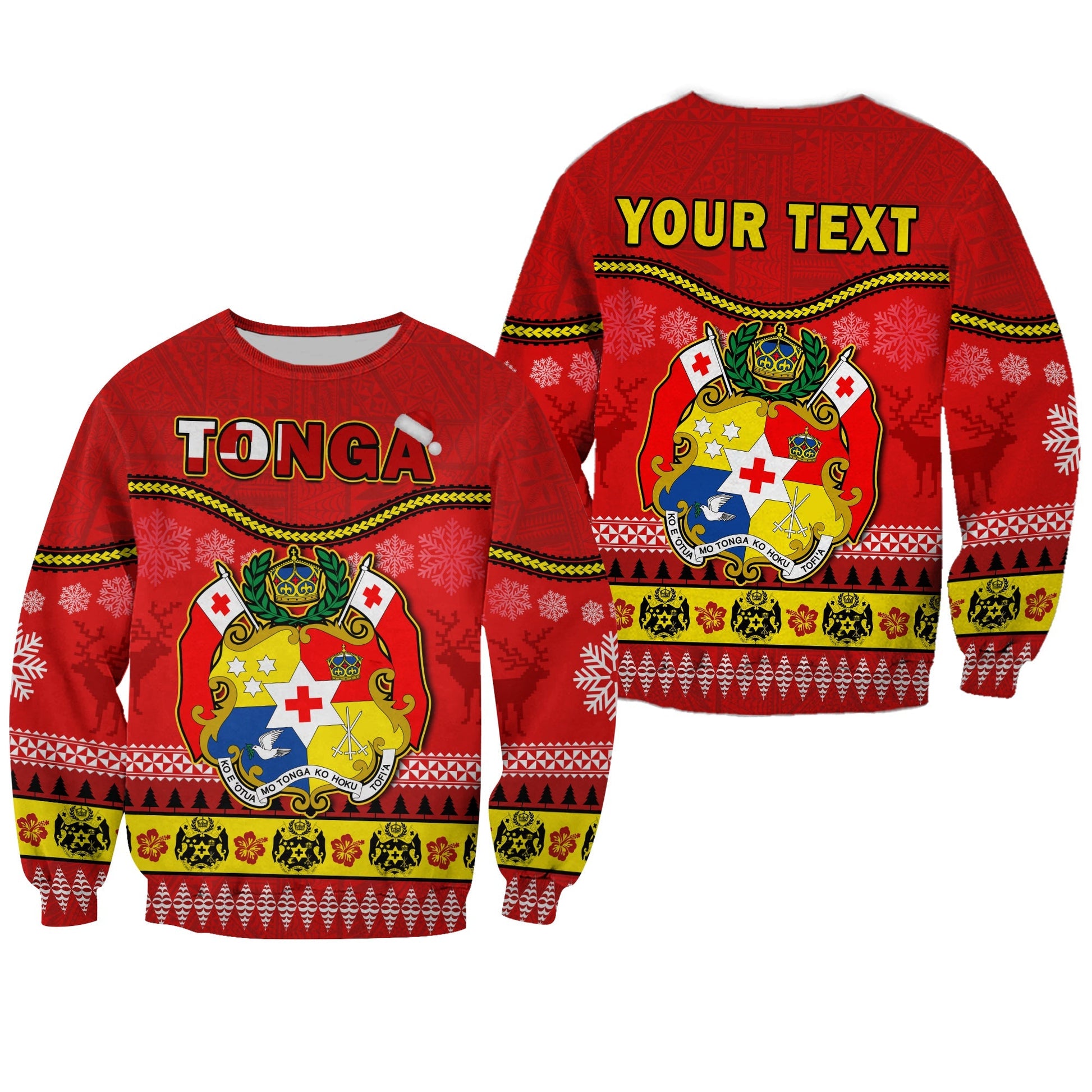 Custom Personalised Tonga Christmas Sweatshirt Tongan Ngatu Kilisimasi Fiefia