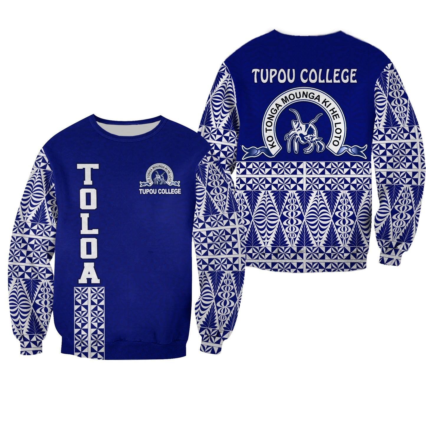 TOLOA Sweatshirt Tupou College Tonga Pattern
