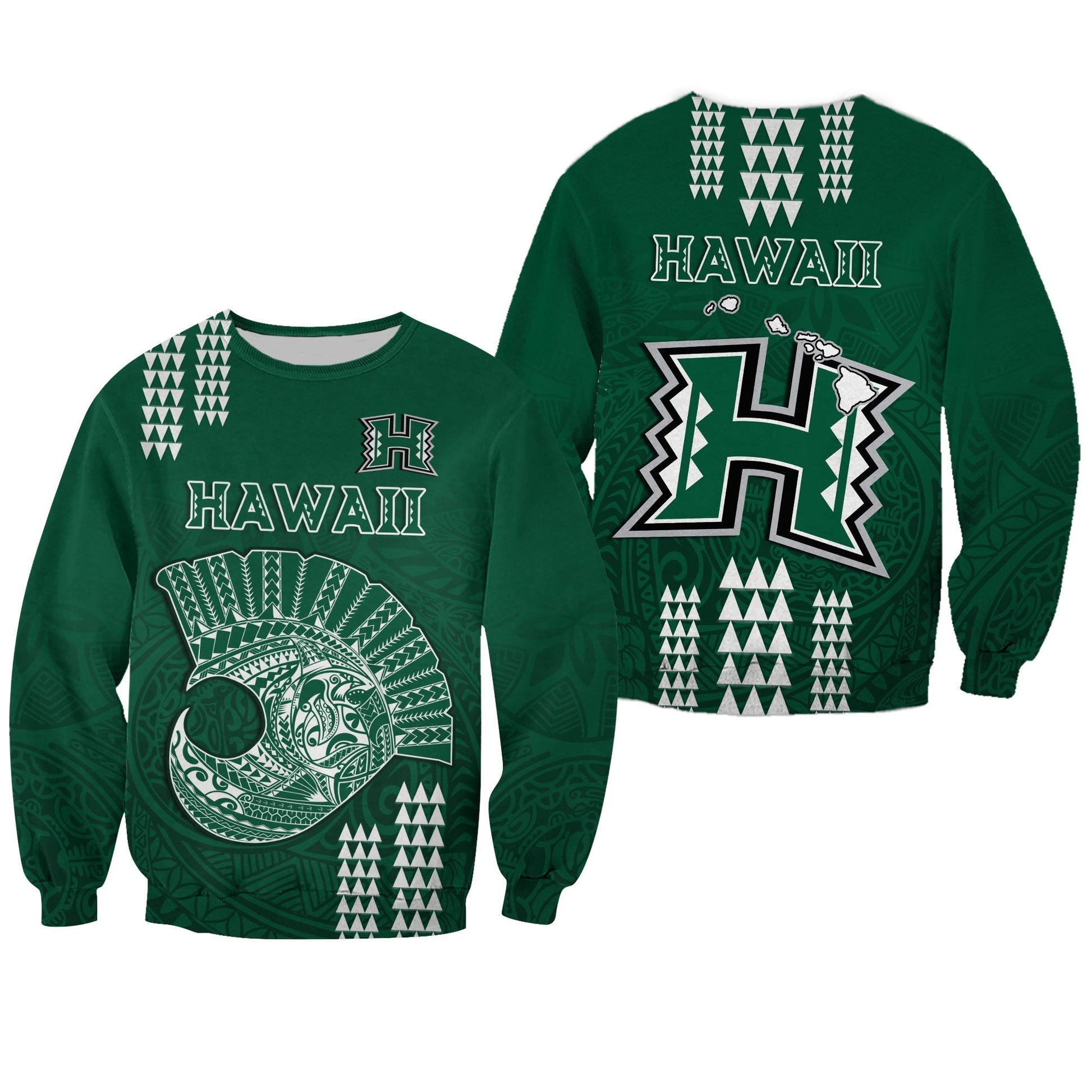 Hawaii Football Sweatshirt Kakau Rainbow Warriors Helmet