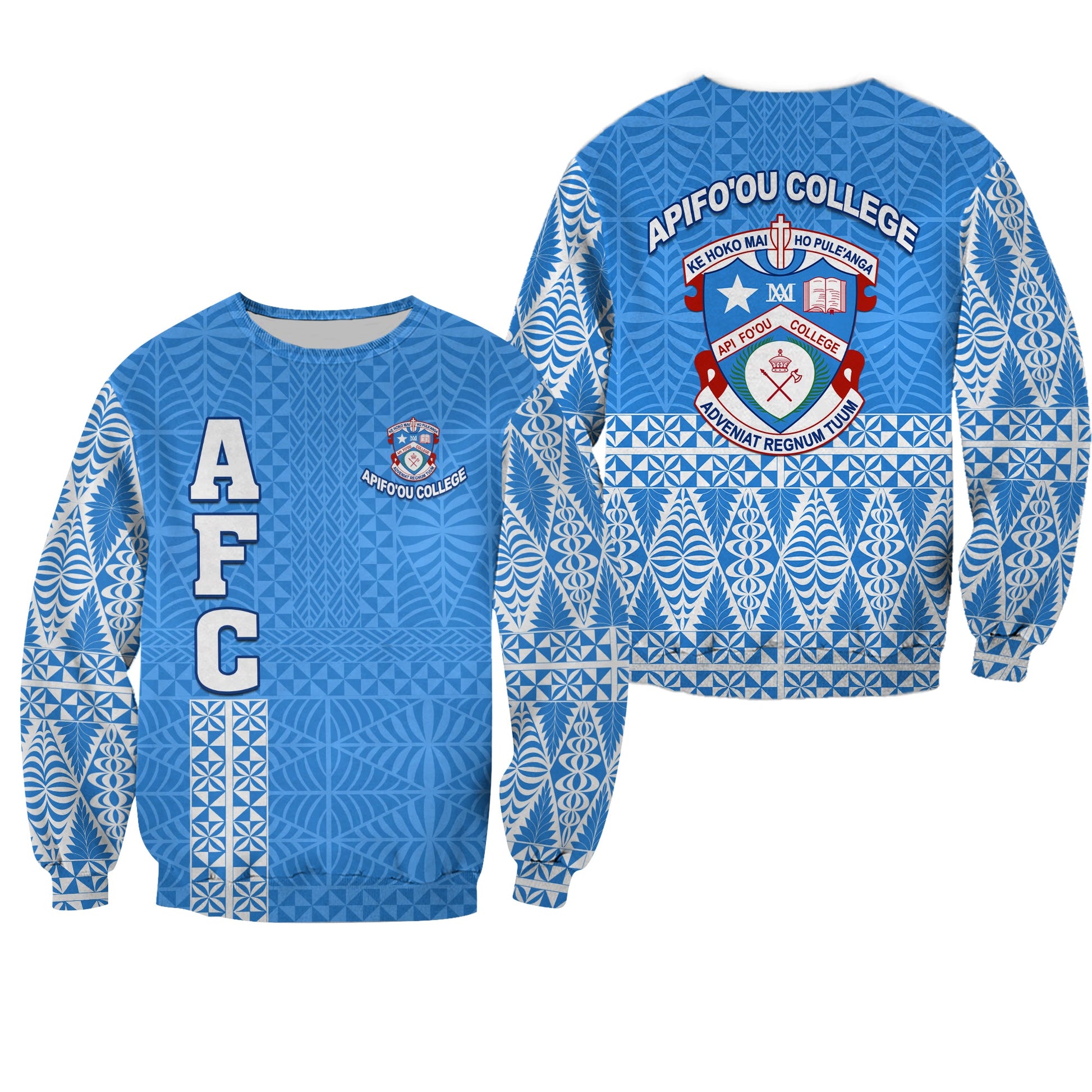 Apifo'ou College Sweatshirt Tongan Pattern AFC Lovers