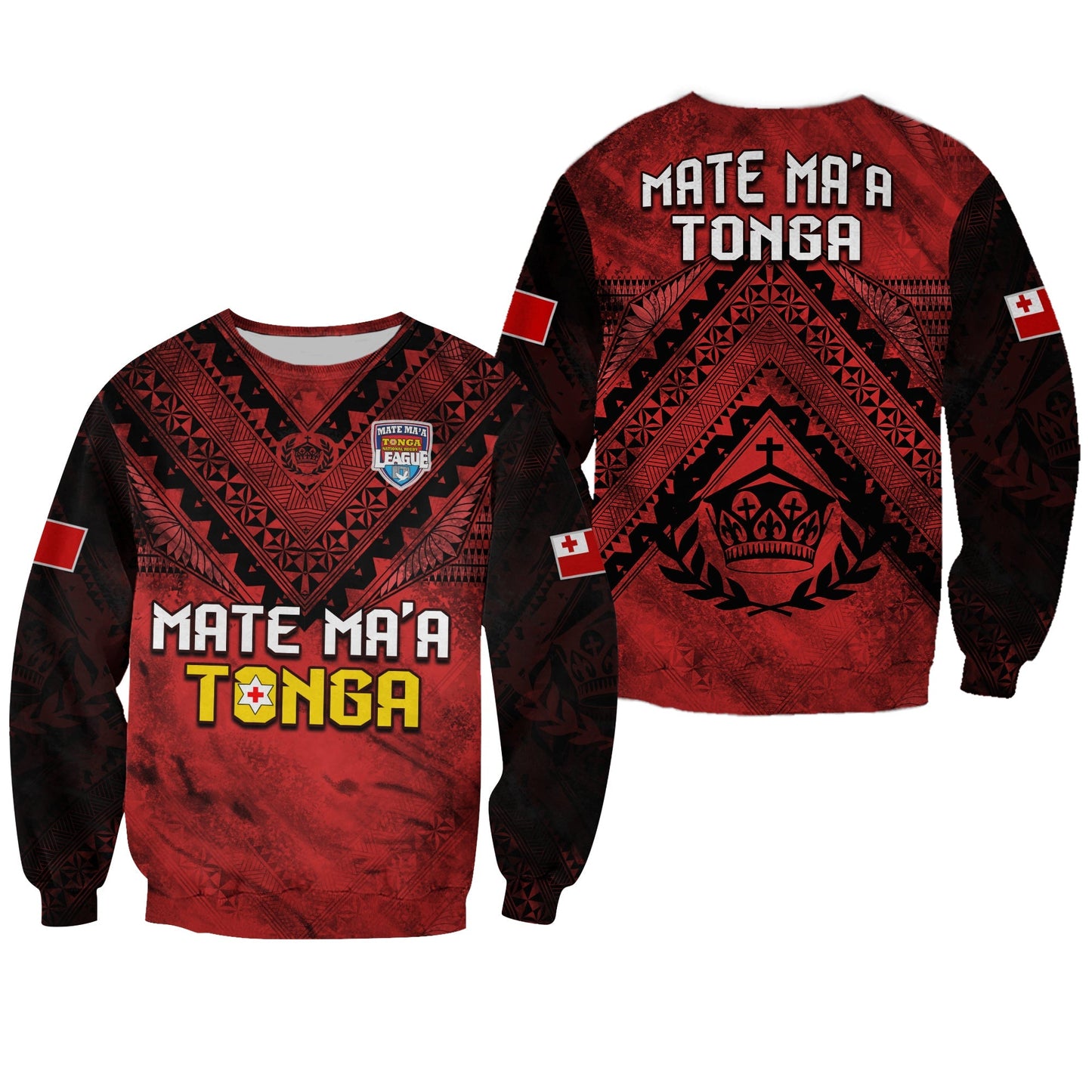 Tonga Rugby MMT Sweatshirt Ngatu Mate Maa Tonga Grunge