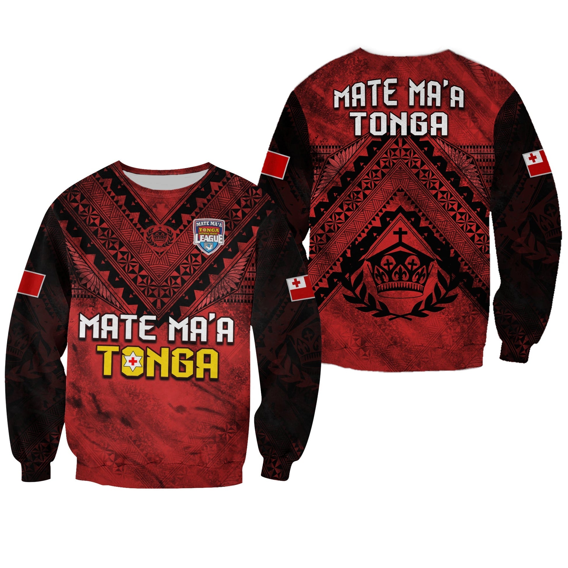 Tonga Rugby MMT Sweatshirt Ngatu Mate Maa Tonga Grunge