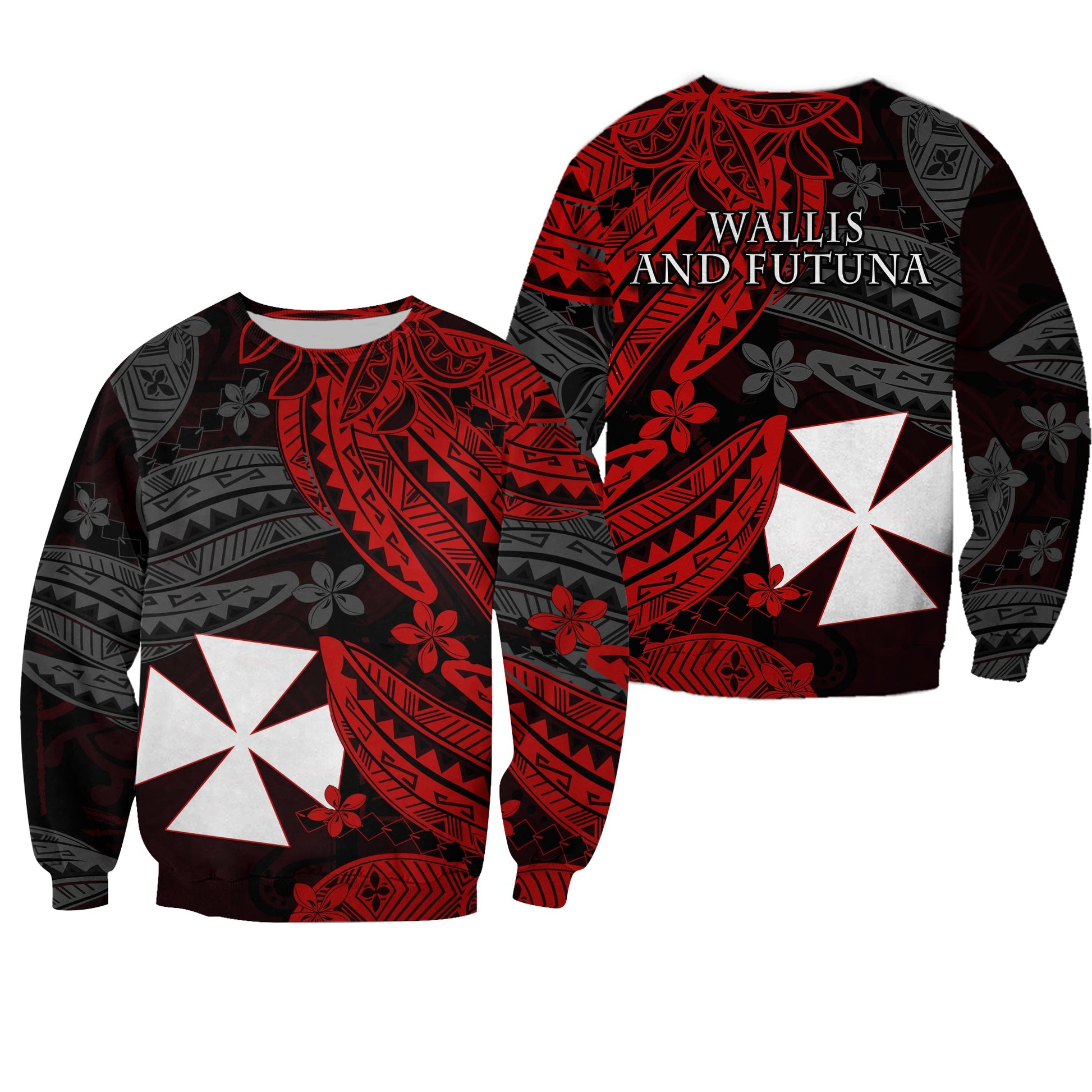Wallis and Futuna Sweatshirt Enjoy Polynesian Flowers
