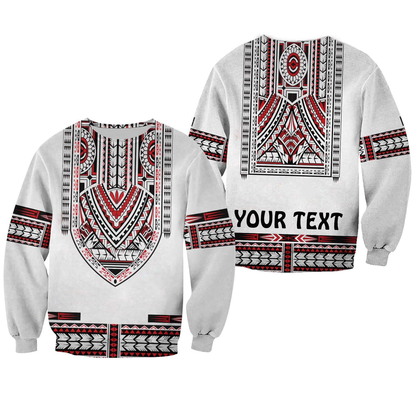 Custom Personalised Polynesian Sweatshirt Dashiki With Polynesian Tattoo Royal Version