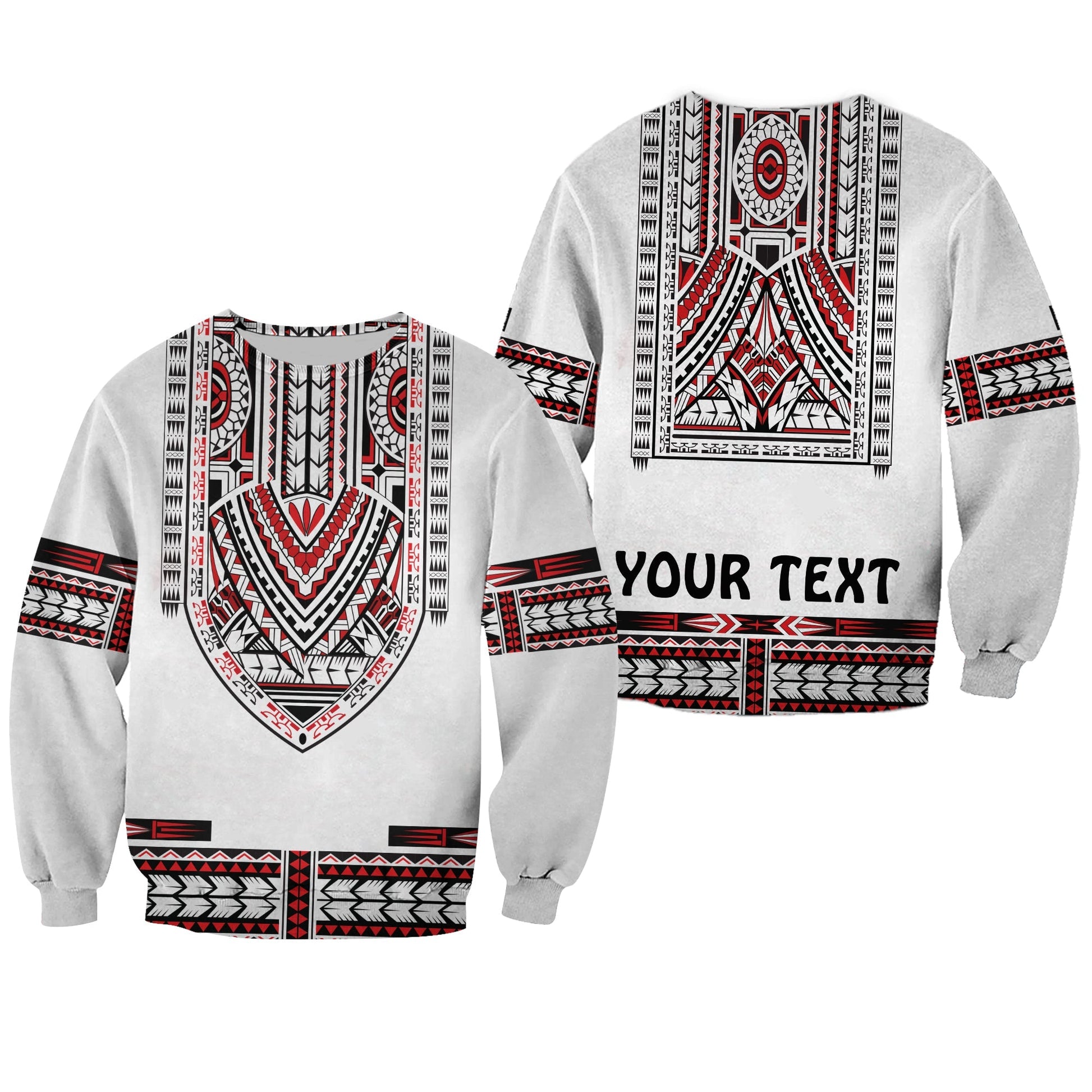 Custom Personalised Polynesian Sweatshirt Dashiki With Polynesian Tattoo Royal Version