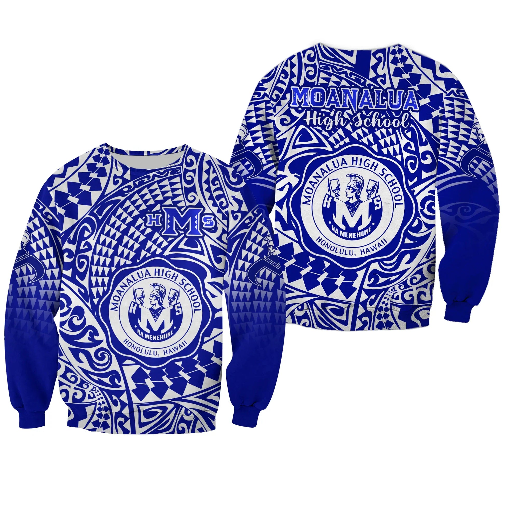 Hawaii Sweatshirt Moanalua High School Tribal Kakau