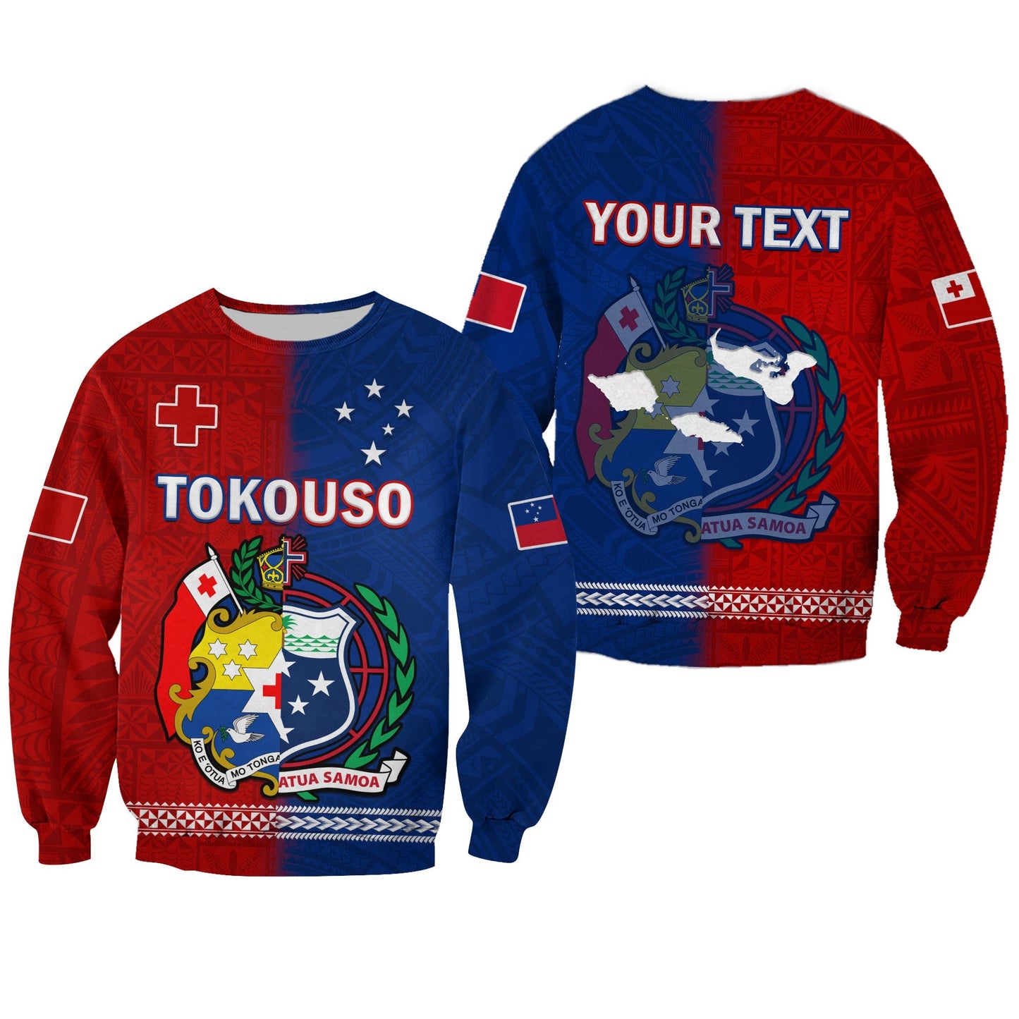 Custom Personalised TokoUso Sweatshirt Tonga and Samoa United We Stand Divided We Fall