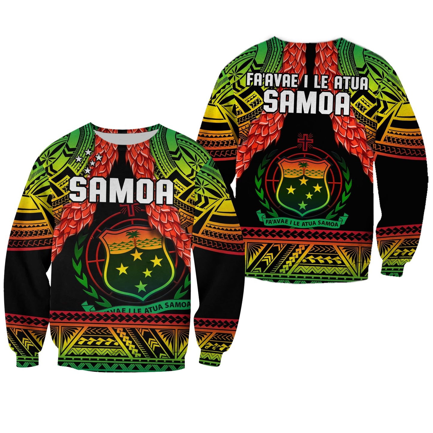 Samoa Rugby Sweatshirt Teuila Torch Ginger Gradient Style