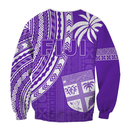 Fiji Rugby Sevens Sweatshirt Fijian 7s Tapa Polynesian Purple