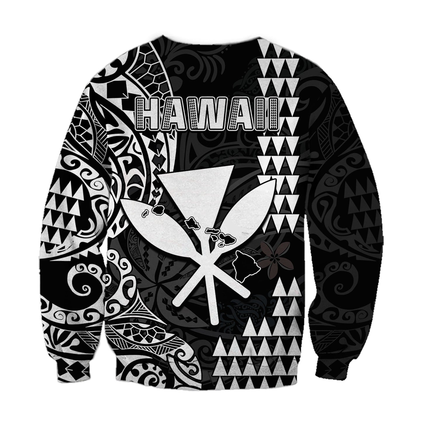 Hawaii Day Kakau Sweatshirt Proud To Be Hawaiian Black King Kamehameha and Kanaka Maoli
