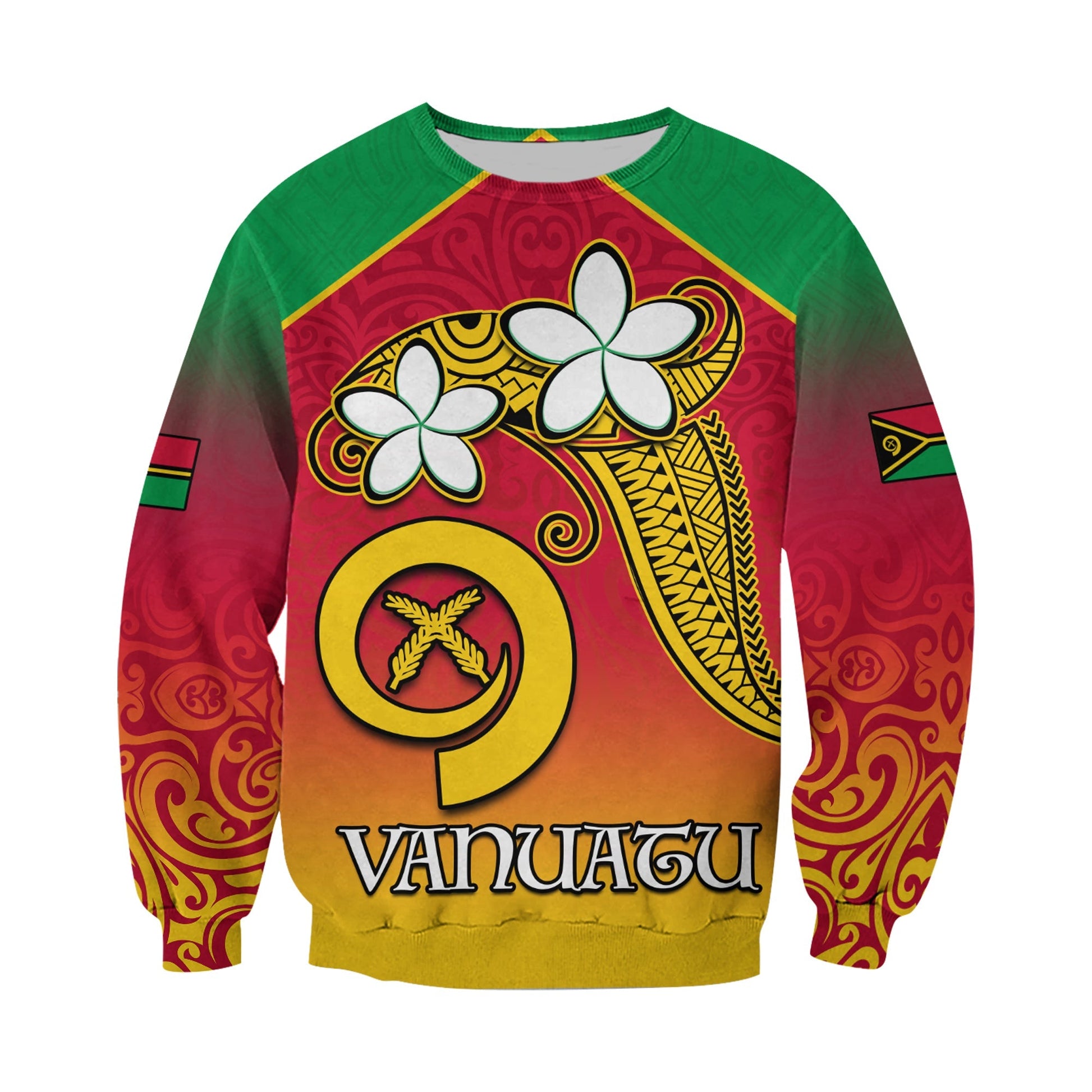 Custom Personalised Vanuatu Novelty Sweatshirt Frangipani Tropical Spa Flower
