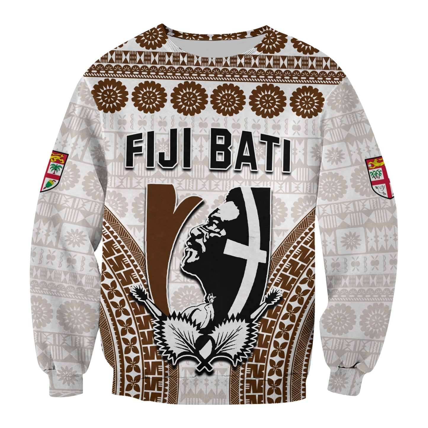 Fiji Rugby Bati Sweatshirt Proud Tapa Pattern
