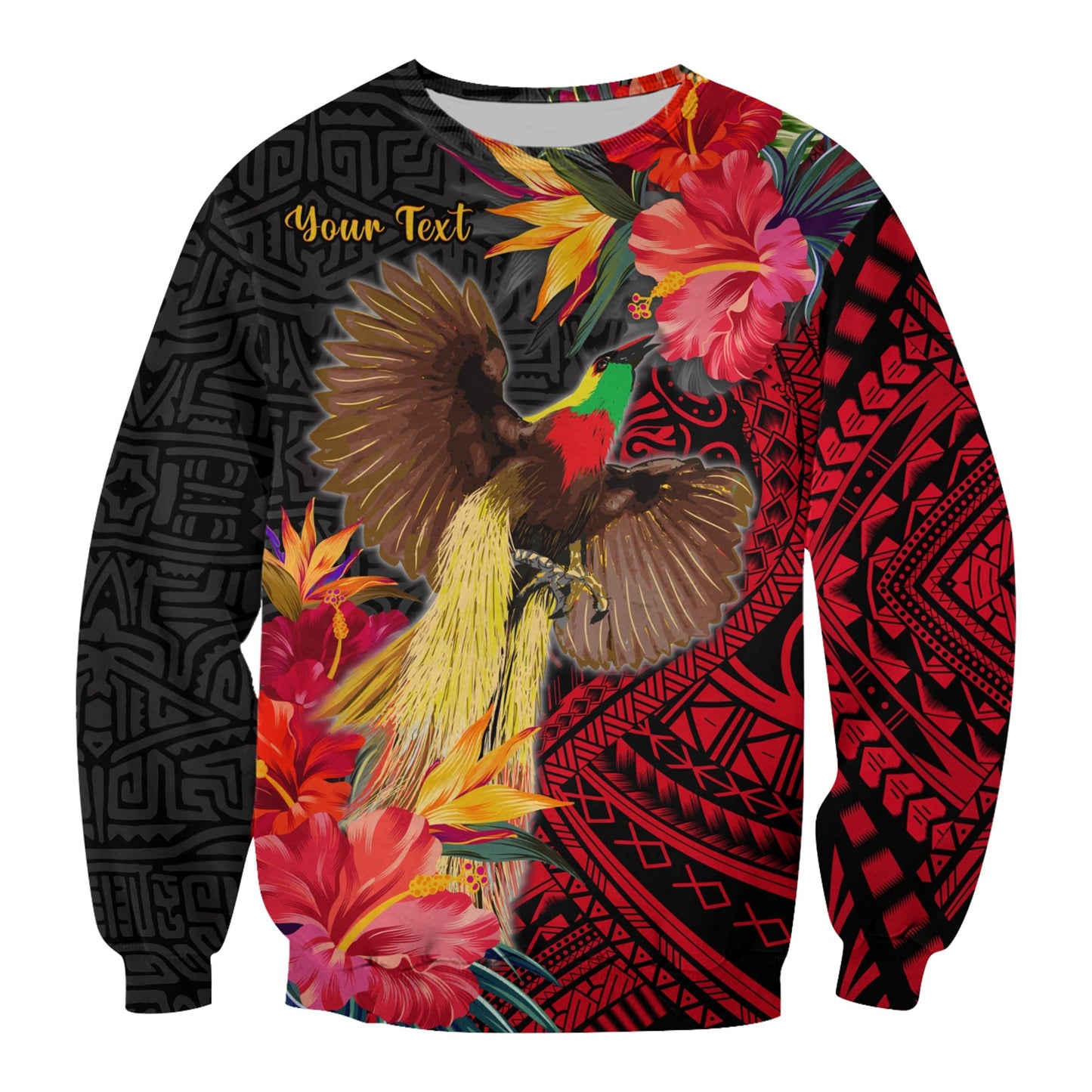 Custom Personalised Papua New Guinea Sweatshirt Bird of Paradise