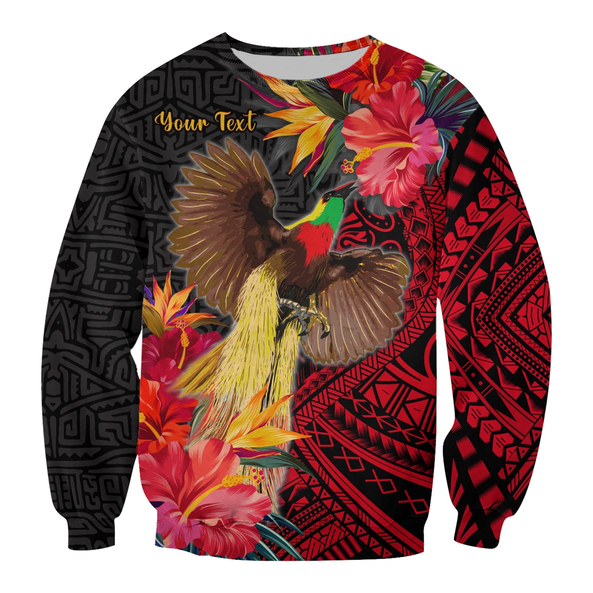Custom Personalised Papua New Guinea Sweatshirt Bird of Paradise