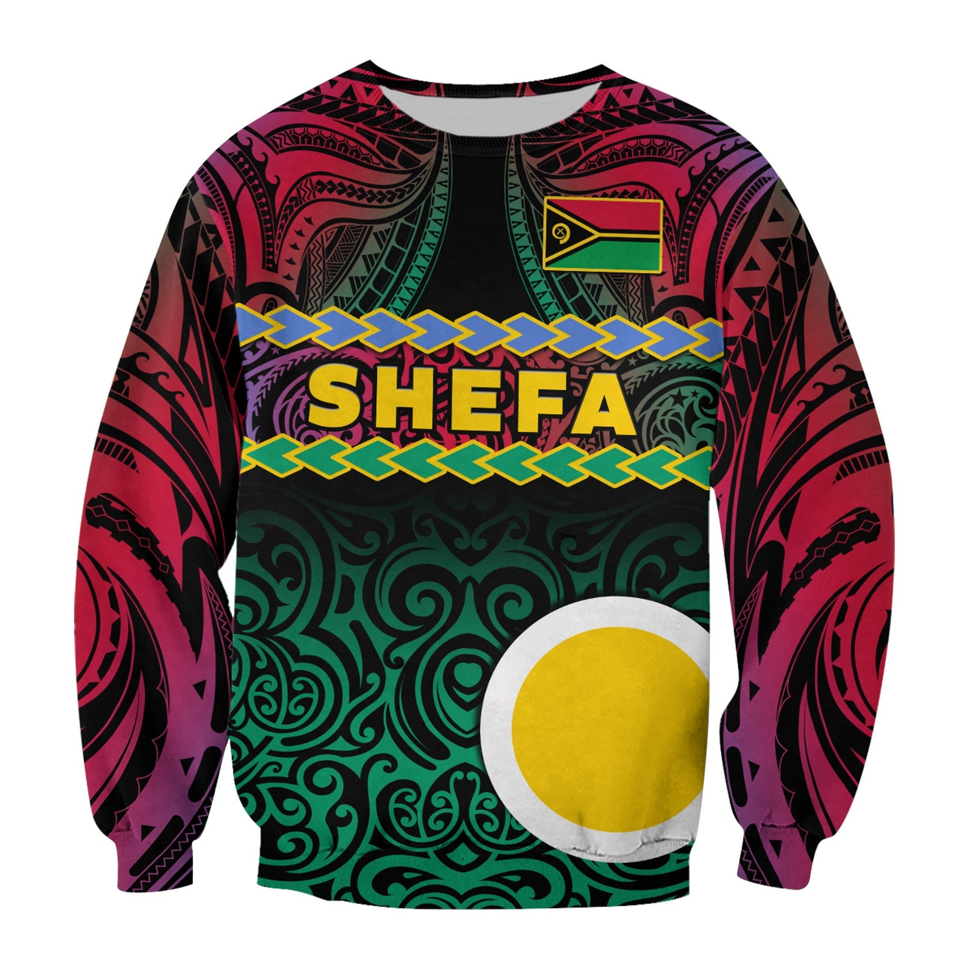 Shefa Province Sweatshirt Vanuatu Pig Tusk Polynesian Flag Style