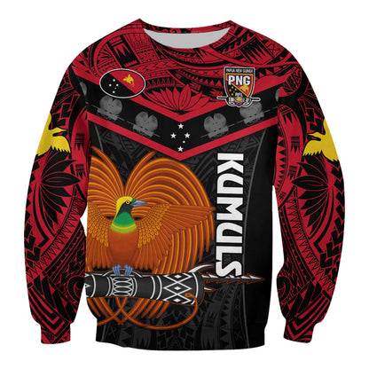 Custom Text And Number Papua New Guinea Rugby Sweatshirt PNG Kumuls Bird Of Paradise Black