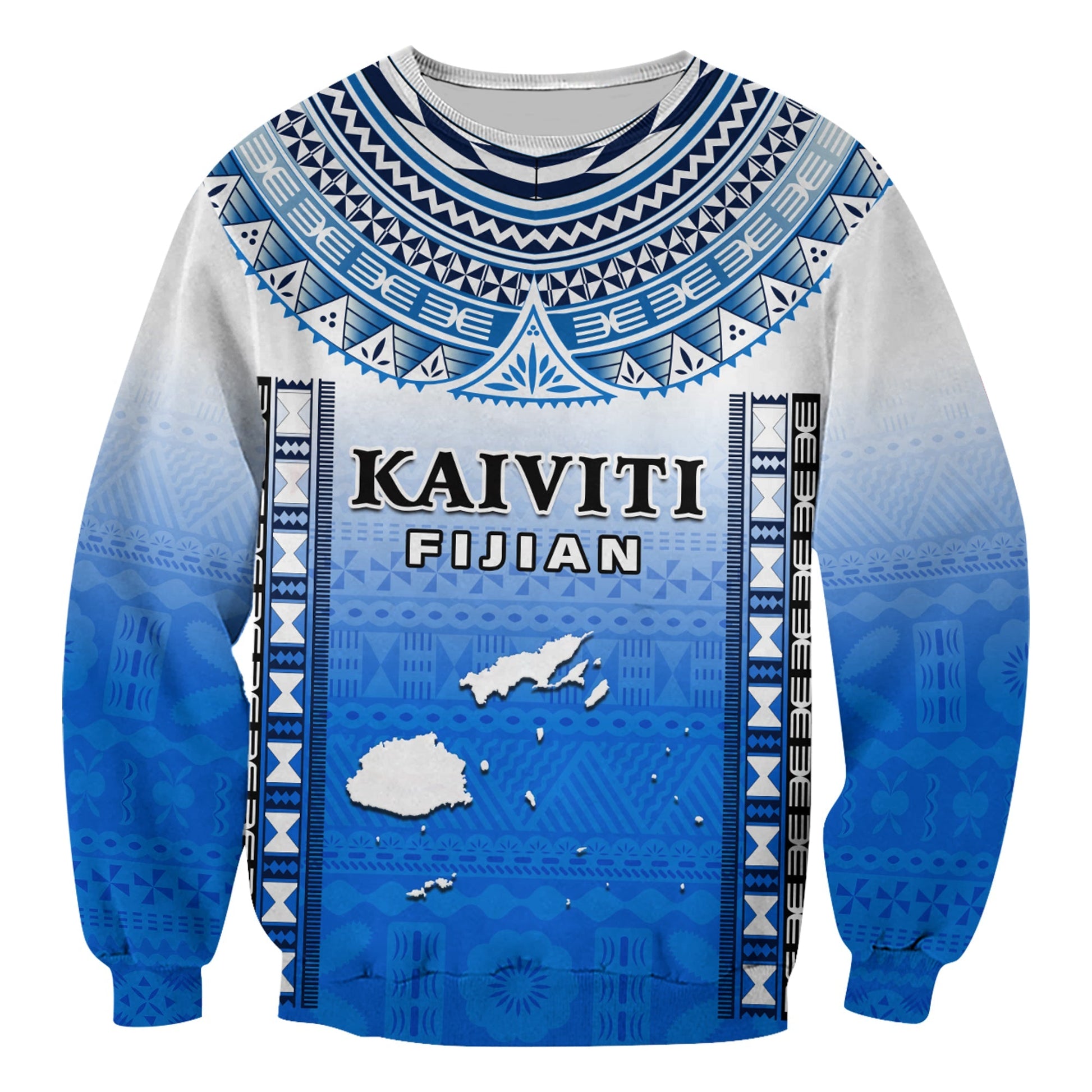 Fiji Sweatshirt Kaiviti Fijian Special Tapa Pattern