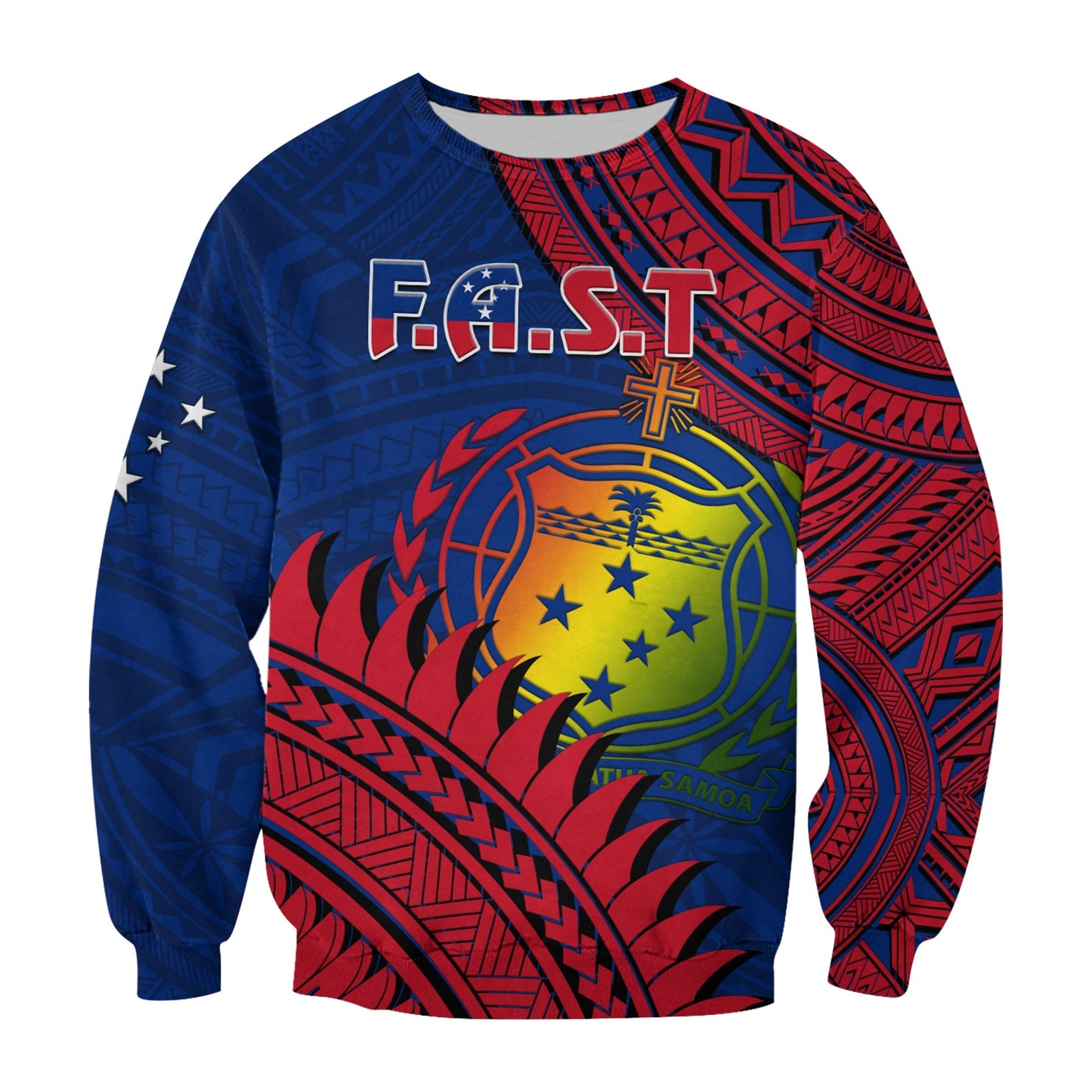 F.A.S.T Samoa Sweatshirt Samoan Coat Of Arms Polynesian Pattern