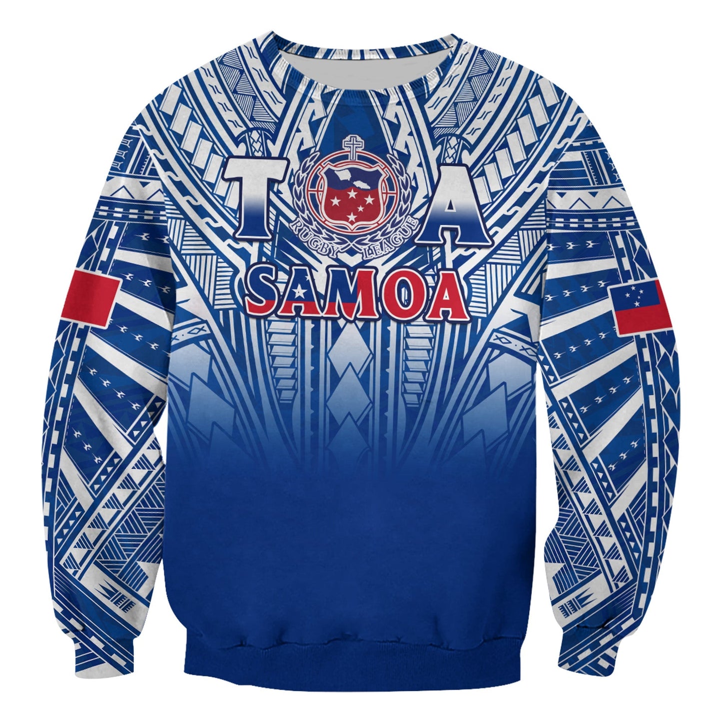 Samoa Rugby Sweatshirt Toa Samoa Polynesian Pacific Navy Version