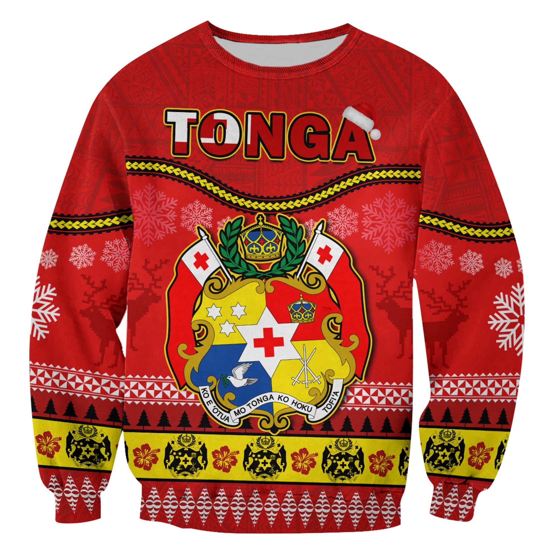 Tonga Christmas Sweatshirt Tongan Ngatu Kilisimasi Fiefia