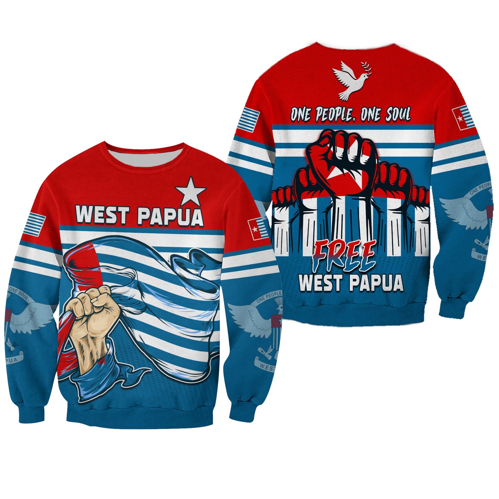 Football Sweatshirt One People One Soul Strong West Papuan