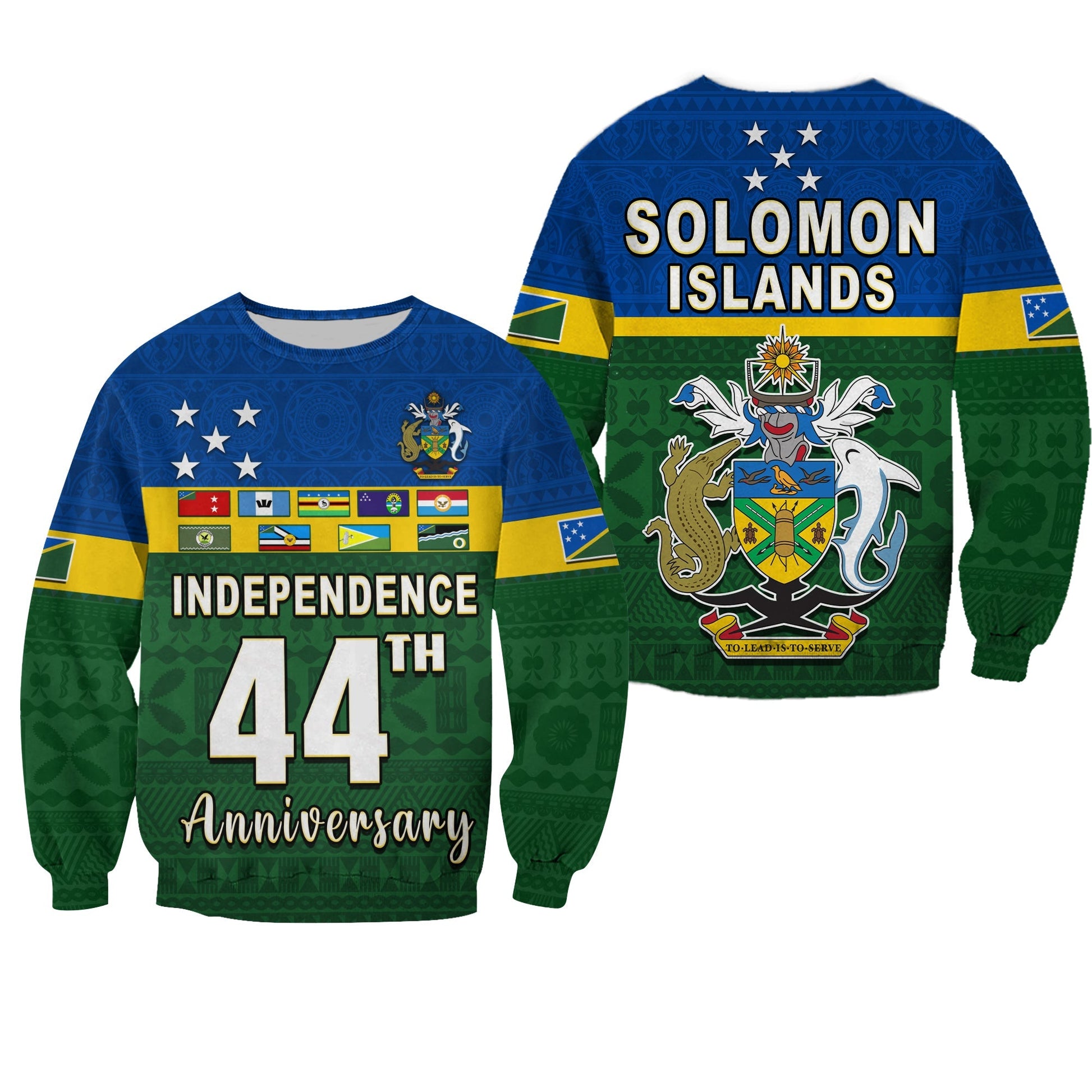 Solomon Islands National Day Sweatshirt Independence Day Tapa Pattern
