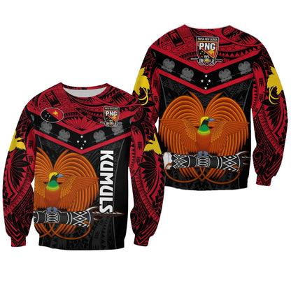 Papua New Guinea Rugby Sweatshirt PNG Kumuls Bird Of Paradise Black