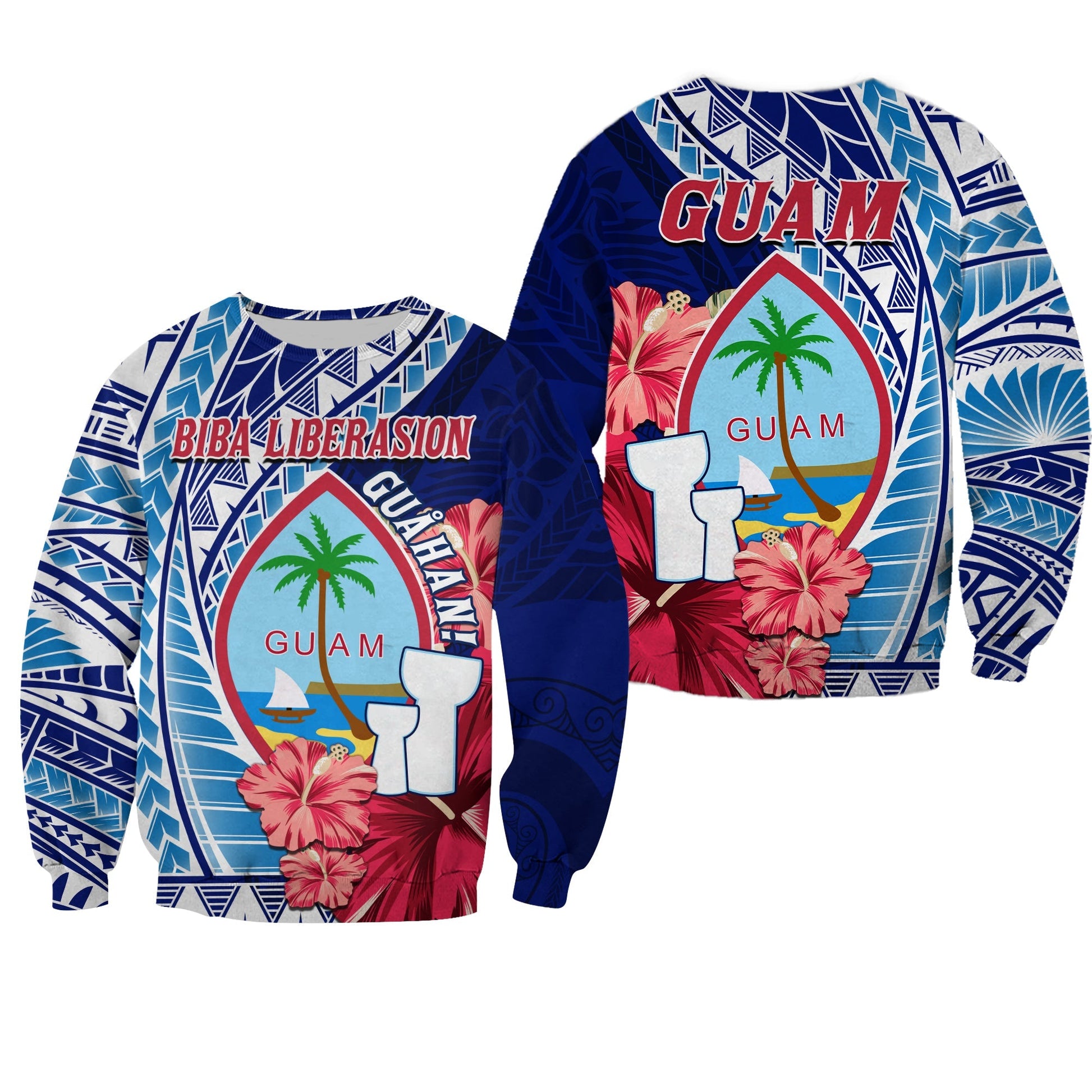 Guam Chamorro Sweatshirt Happy Liberation Day Latte Stone