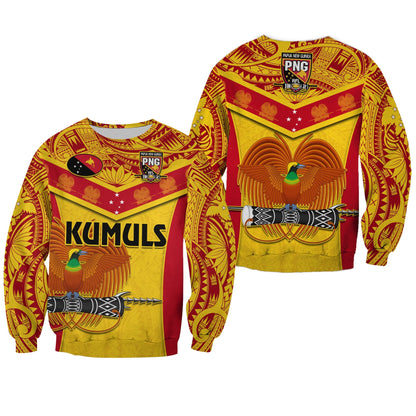 Papua New Guinea Rugby Sweatshirt PNG Kumuls Bird Of Paradise Yellow