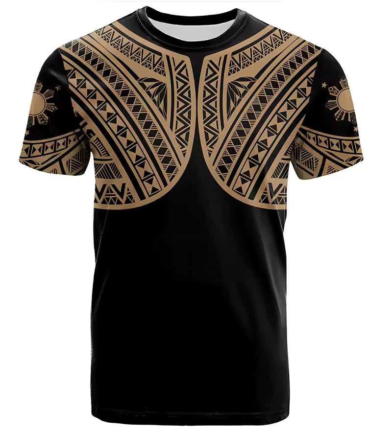 Polynesian Philippines T Shirt Philippines Flag Island Pattern Unisex Printed O-Neck Shirt