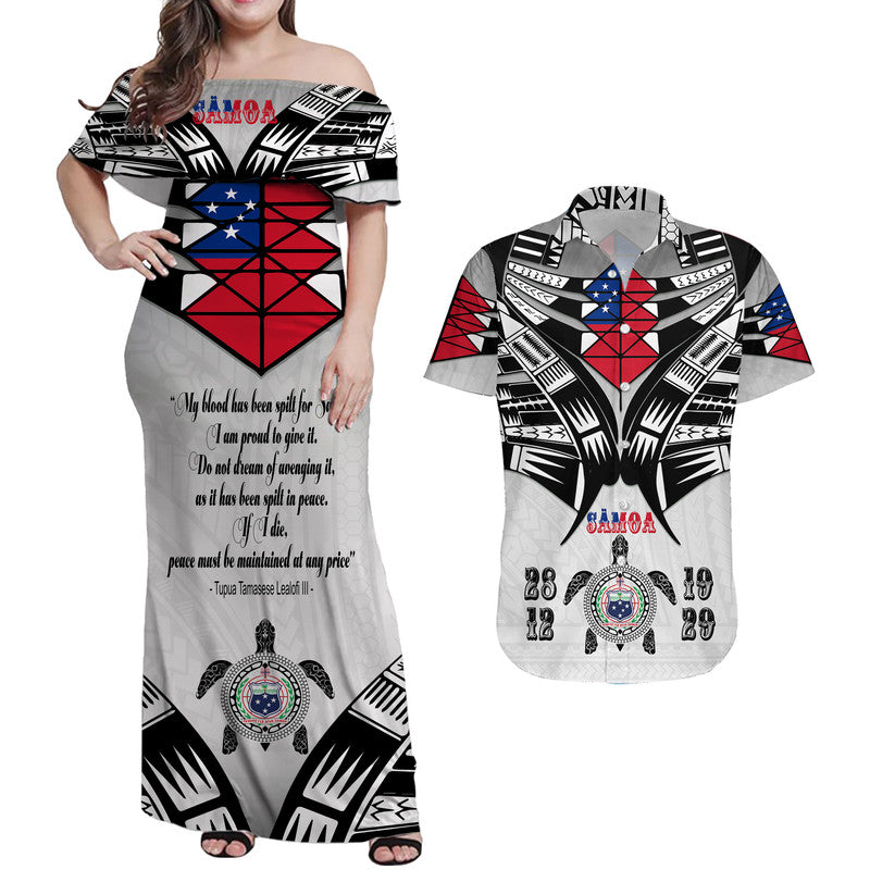 Matching Outfits For Couples Samoa Black Saturday Combo Dress and Hawaiian Shirt 28 Dec 1929 Visual Arts