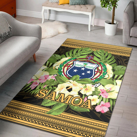 Samoa Area Rug Polynesian Gold Patterns Collection