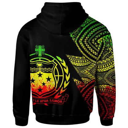 Custom Text Samoa Custom Personalized Zip Up Hoodie Flash Style Reggae
