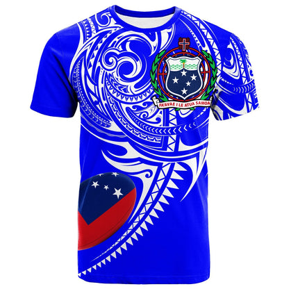 Samoa T - Shirt - Samoa Rugby Style Blue Color