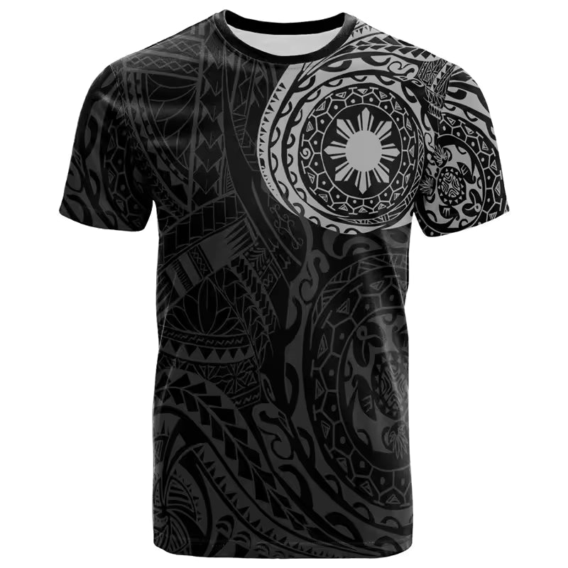 Philippines Polynesian T-Shirt - Polynesian Tattoo Style White Shirt
