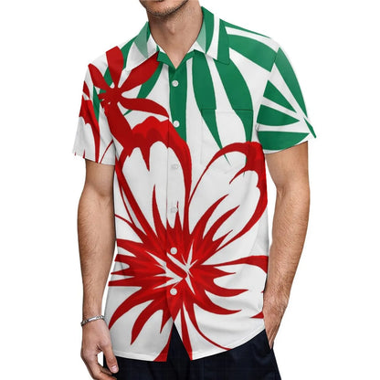 Polynesian Island Outfit Couple For Her Him Short Sleeve Mermaid Long Dress And Hawaii Shirt Matching Outfit For Couple